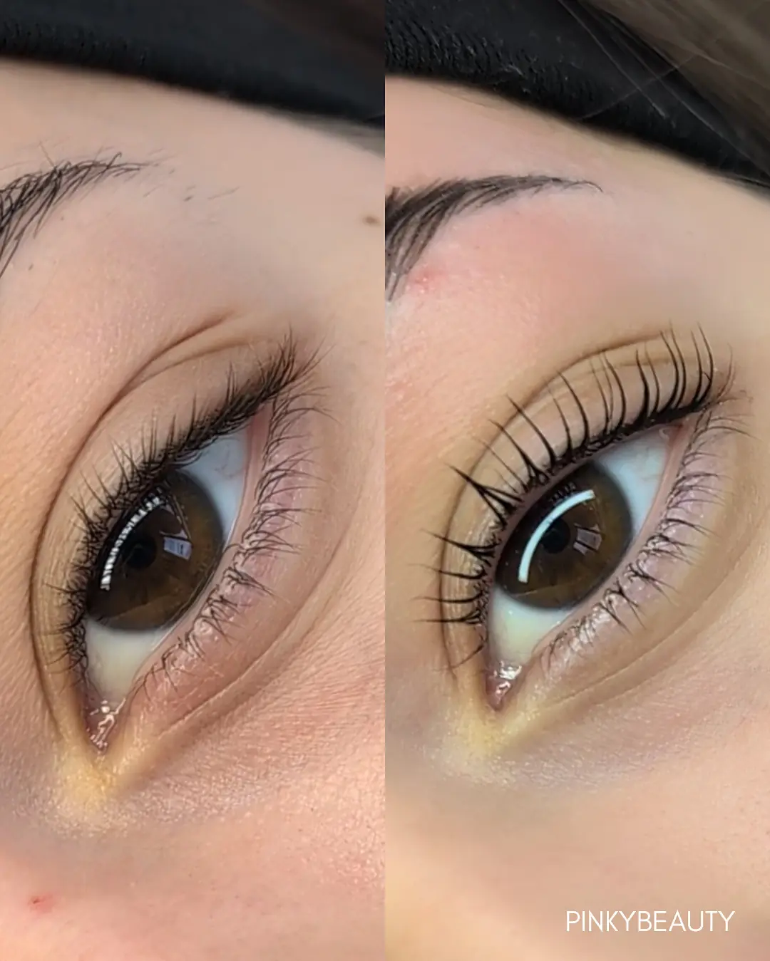 Lashes before and after a treatment